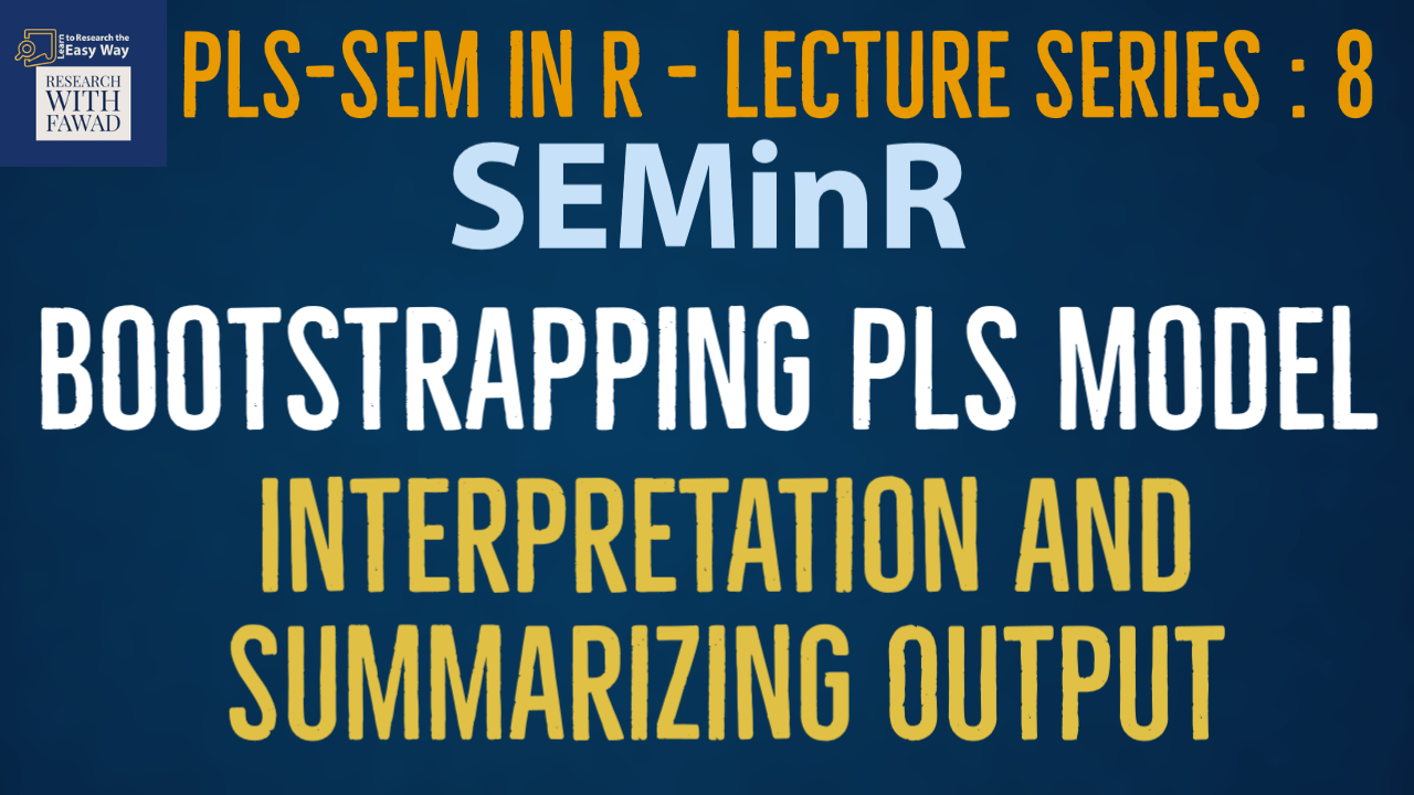 SEMinR Lecture Series Bootstrapping PLS Model
