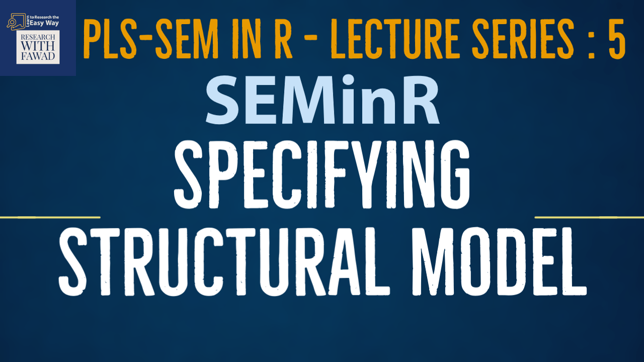 SEMinR Lecture Series Specifying Structural Model